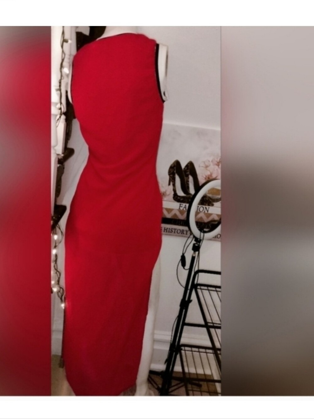 adidas Red Sleeveless Tank Dress with White Graphic 21 - Picture 2 of 2